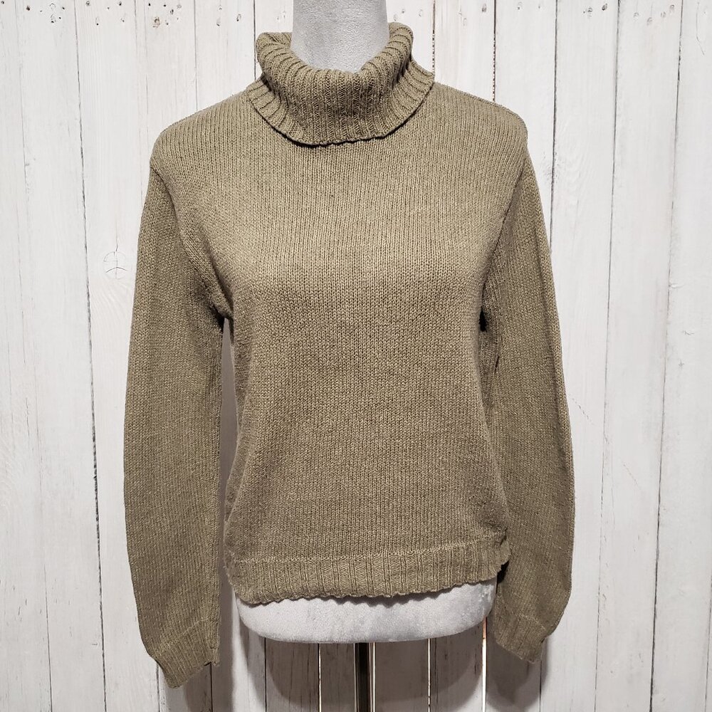 Two One Two M Cowl Sweater Olive Green Cottage Cozy Gorpcore Cabin Rustic Earthy